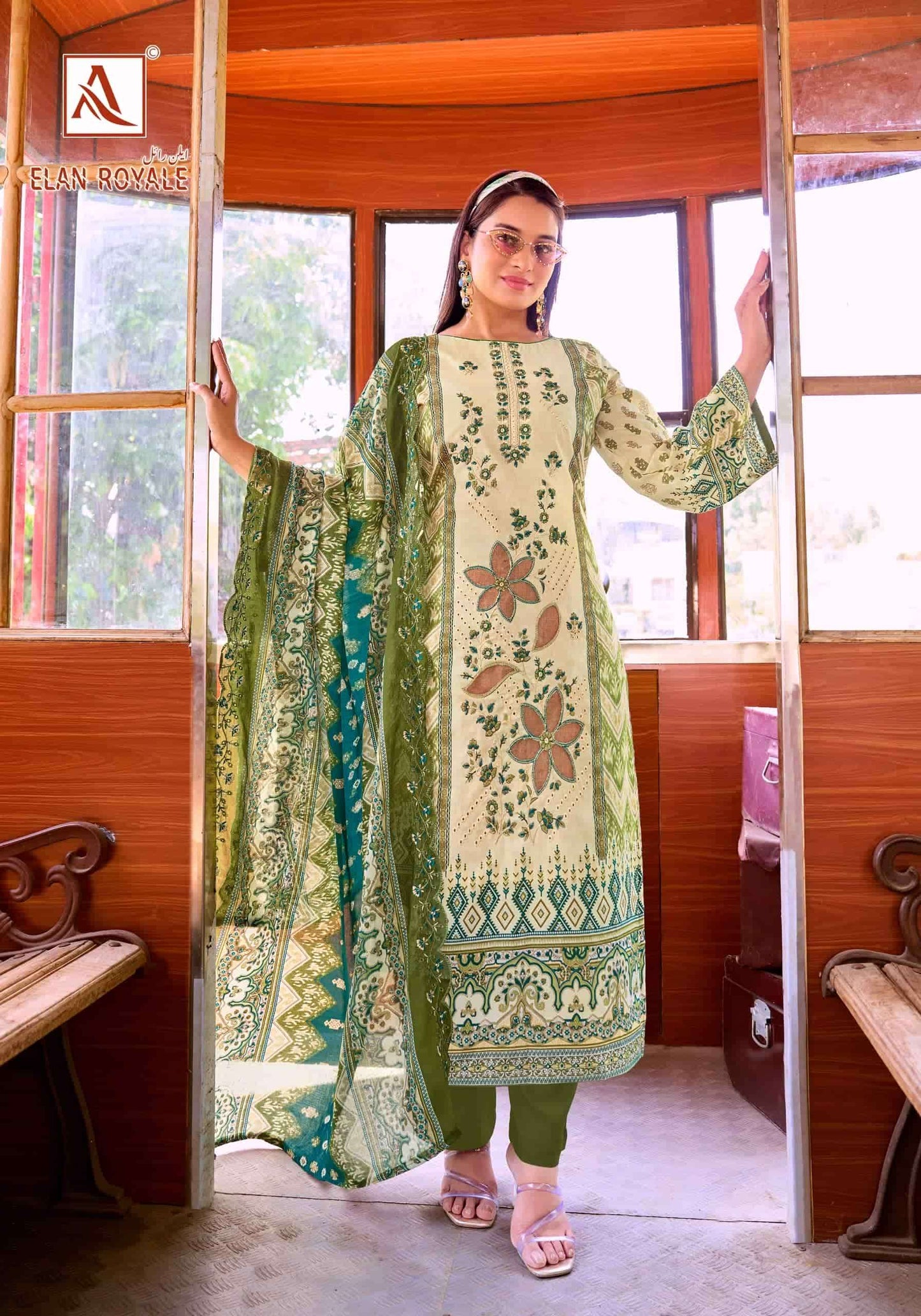 Alok Suit Elan Royale Pure Cambric Cotton Pakistani Suit