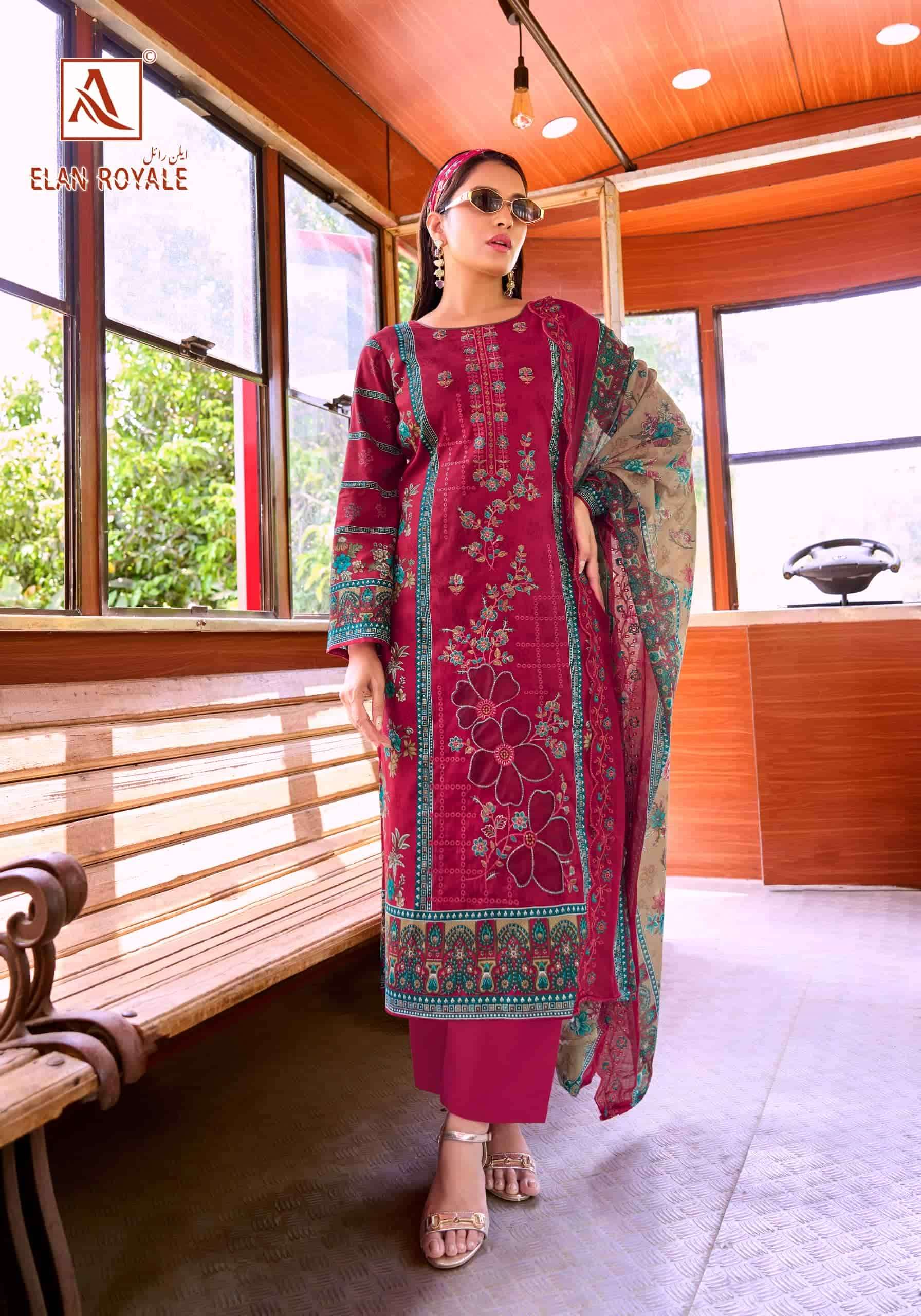 Alok Suit Elan Royale Pure Cambric Cotton Pakistani Suit