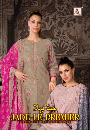 Alok Jade Le Premier Cambric Cotton Dress Material - Amrah Wholesale