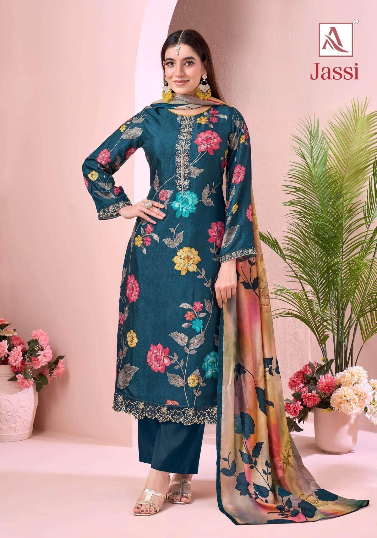 Alok Suit Jassi Series Viscose Muslin Dress Material