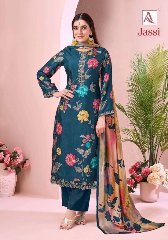Alok Suit Jassi Series Viscose Muslin Dress Material