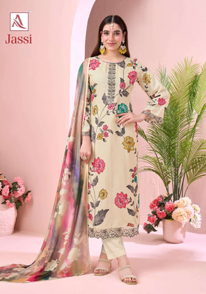 Alok Suit Jassi Series Viscose Muslin Dress Material
