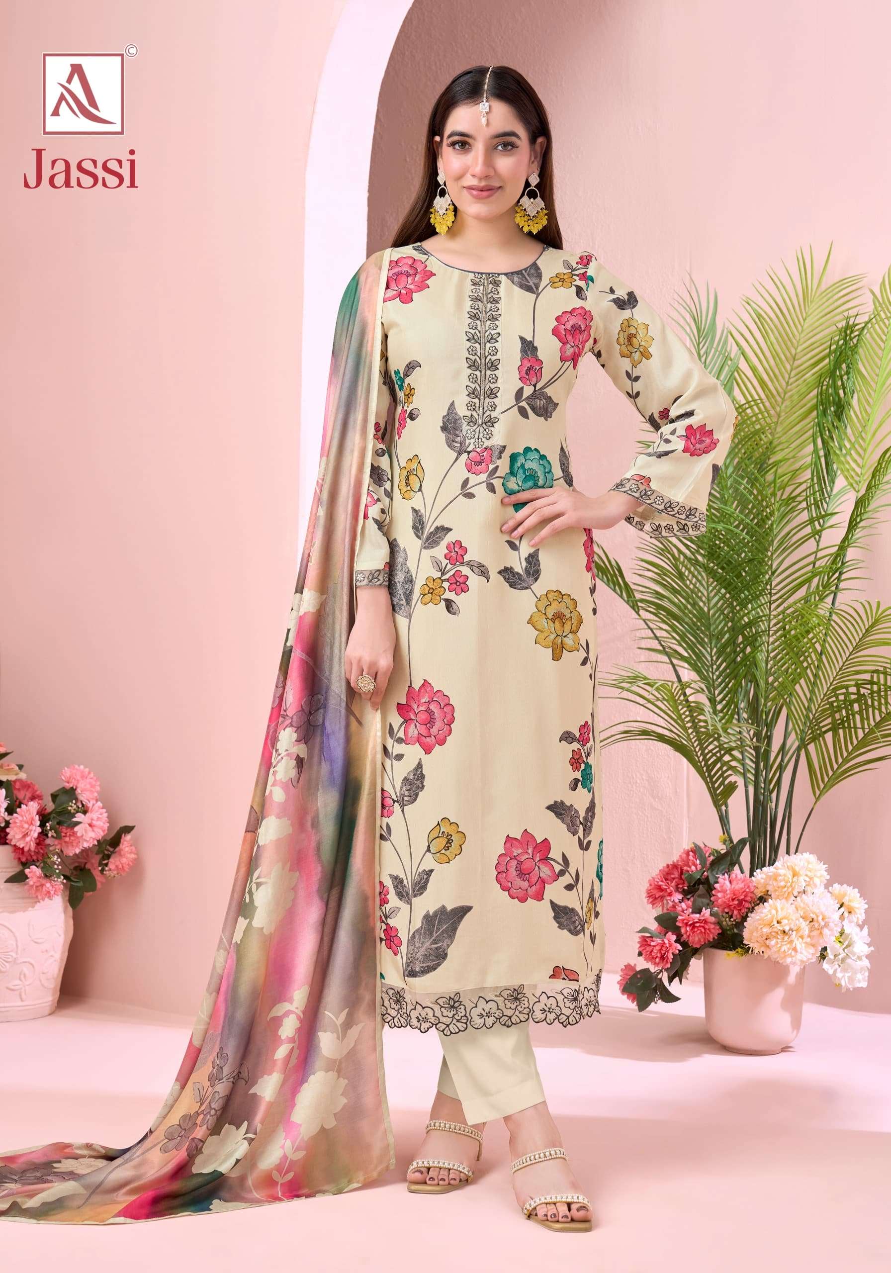 Alok Suit Jassi Series Viscose Muslin Dress Material