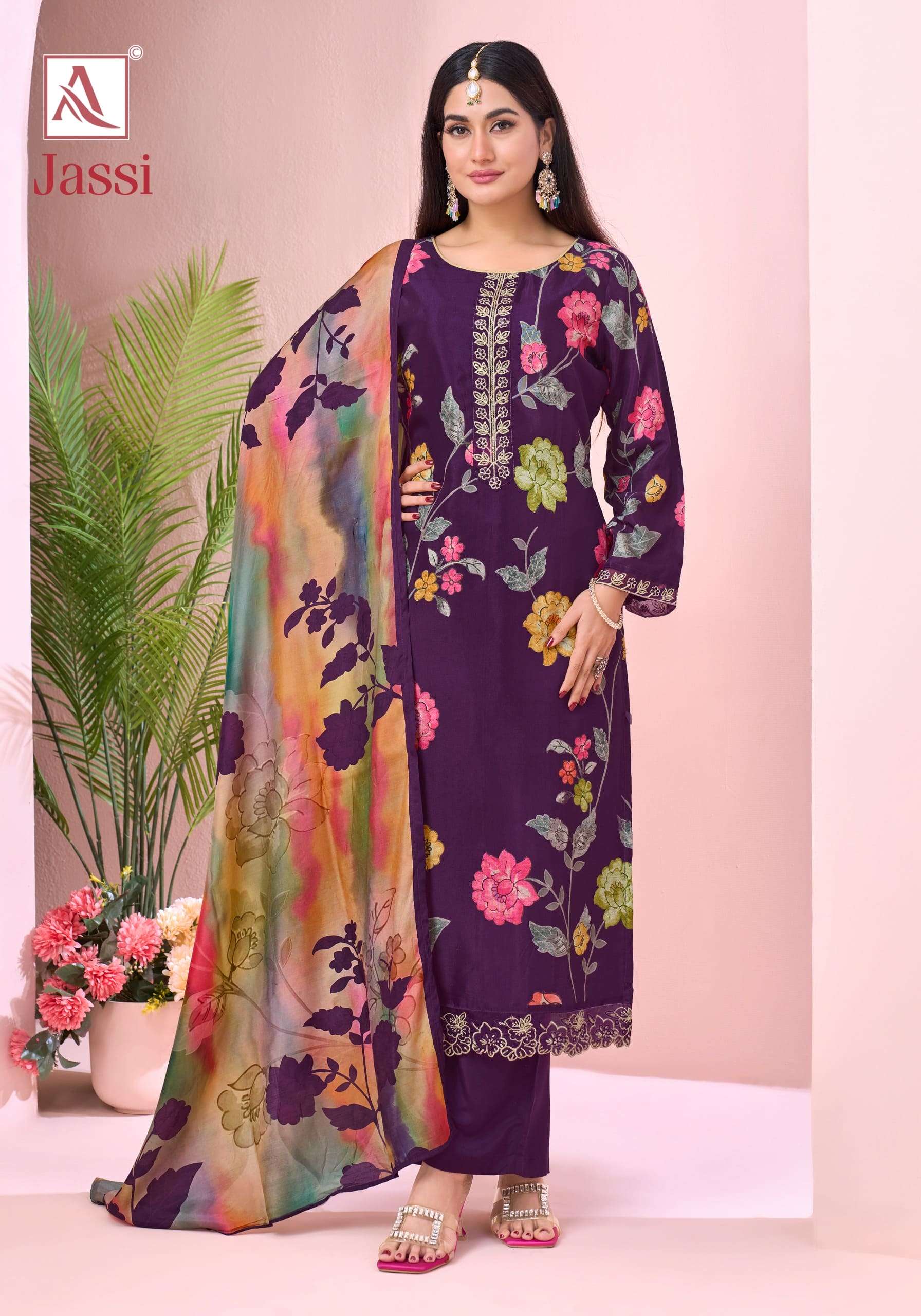 Alok Suit Jassi Series Viscose Muslin Dress Material