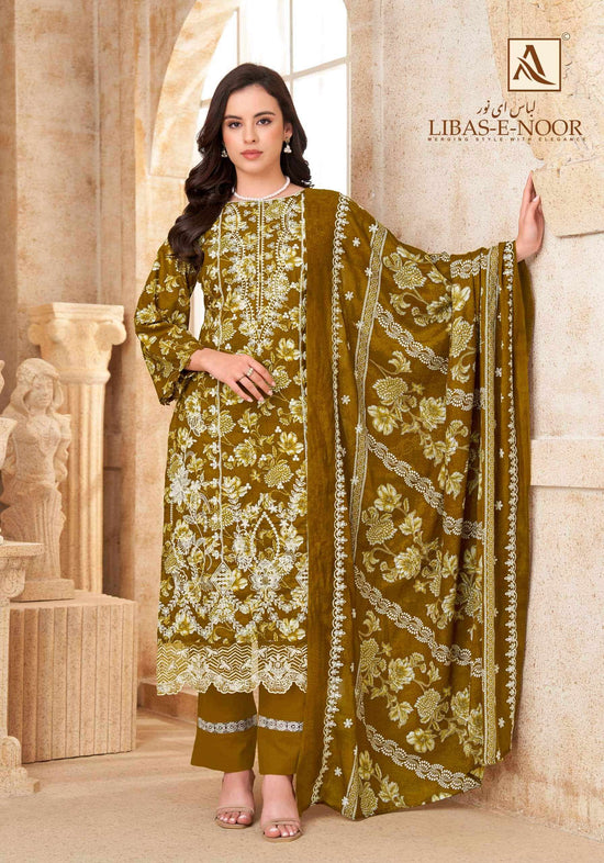 Alok Suit Libas E Noor Pure Cambric Cotton Dress Material