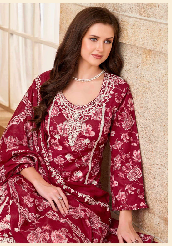 Alok Suit Libas E Noor Pure Cambric Cotton Dress Material