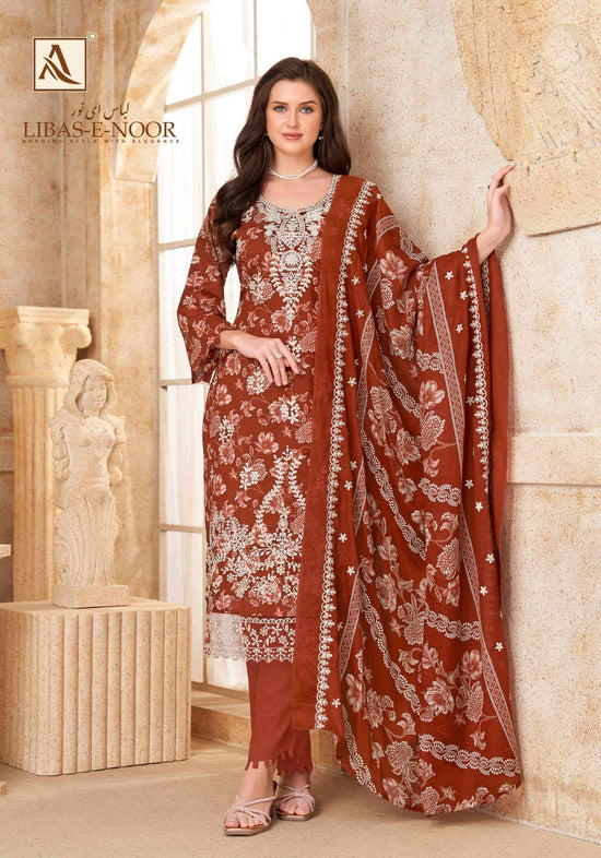 Alok Suit Libas E Noor Pure Cambric Cotton Dress Material