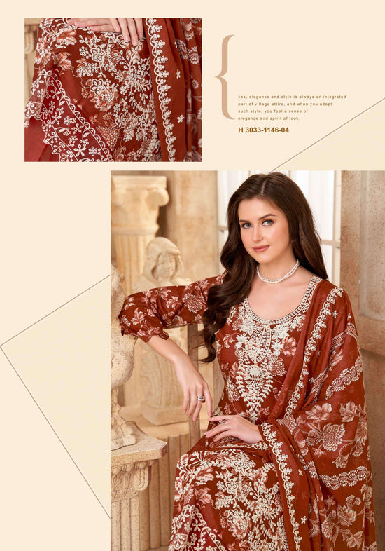 Alok Suit Libas E Noor Pure Cambric Cotton Dress Material