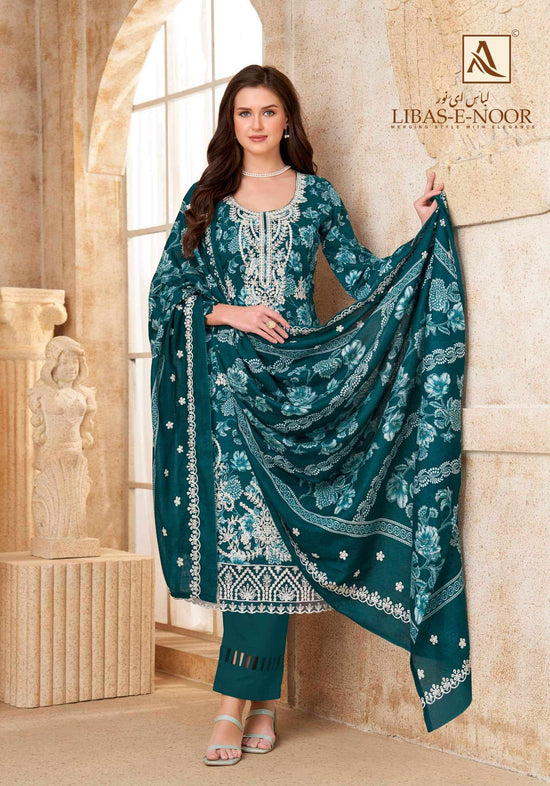 Alok Suit Libas E Noor Pure Cambric Cotton Dress Material