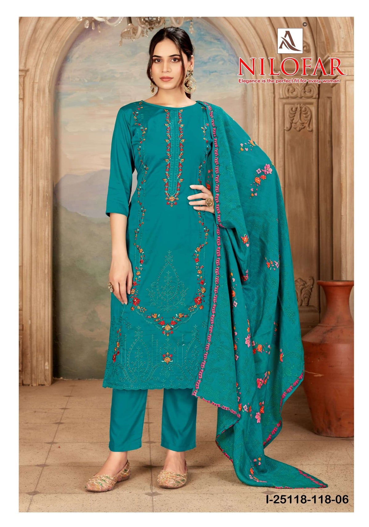 Alok Suit Nilofar Swarovski Dress Material