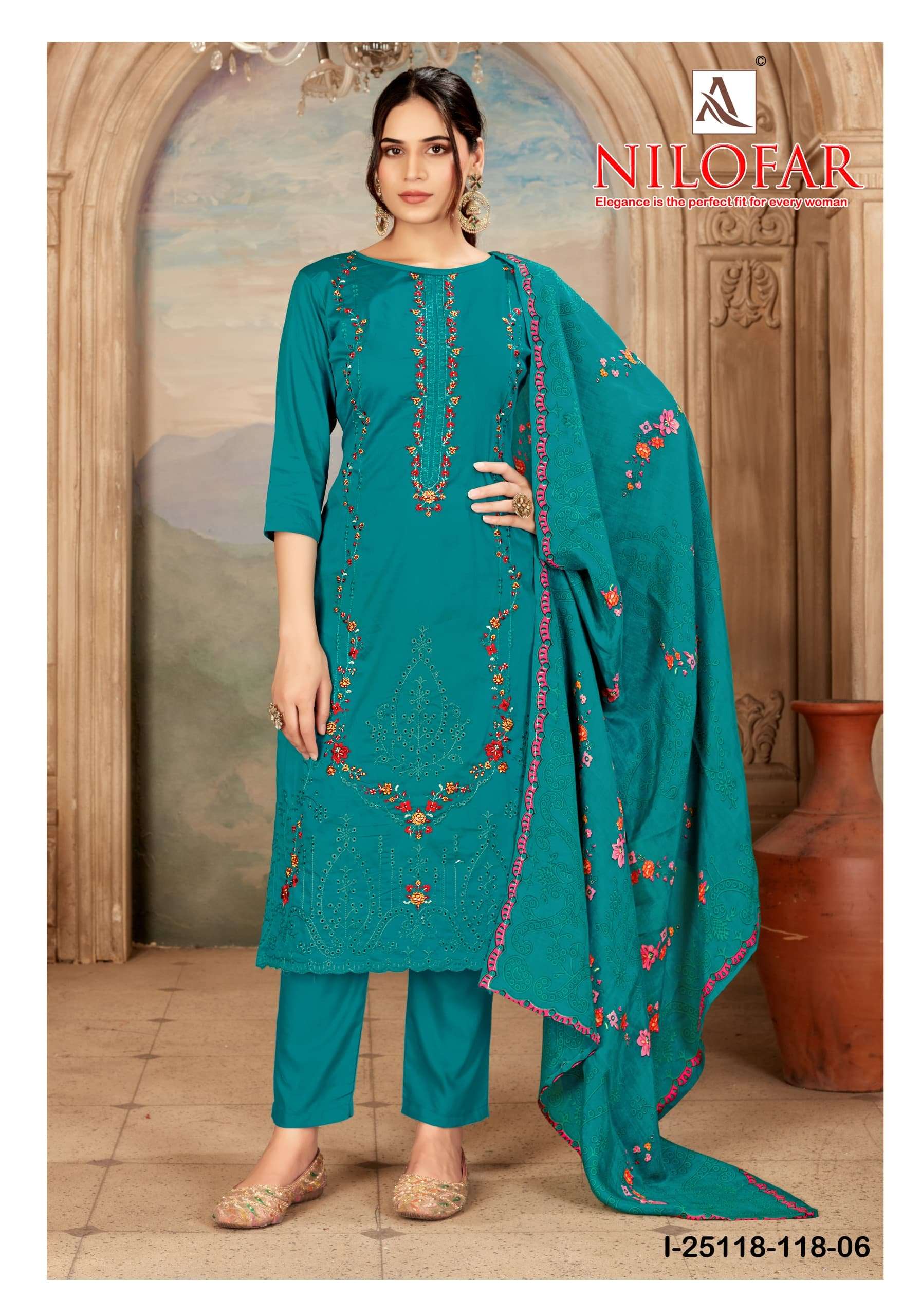Alok Suit Nilofar Swarovski Dress Material