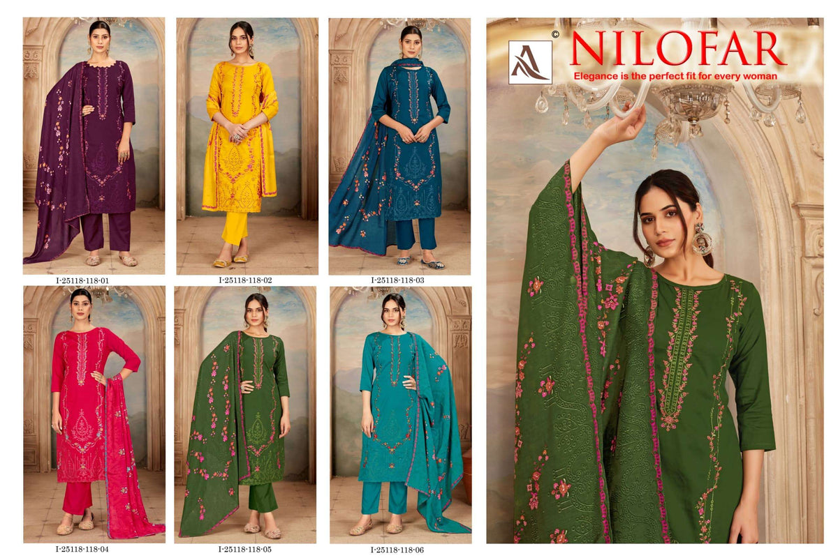 Alok Suit Nilofar Swarovski Dress Material