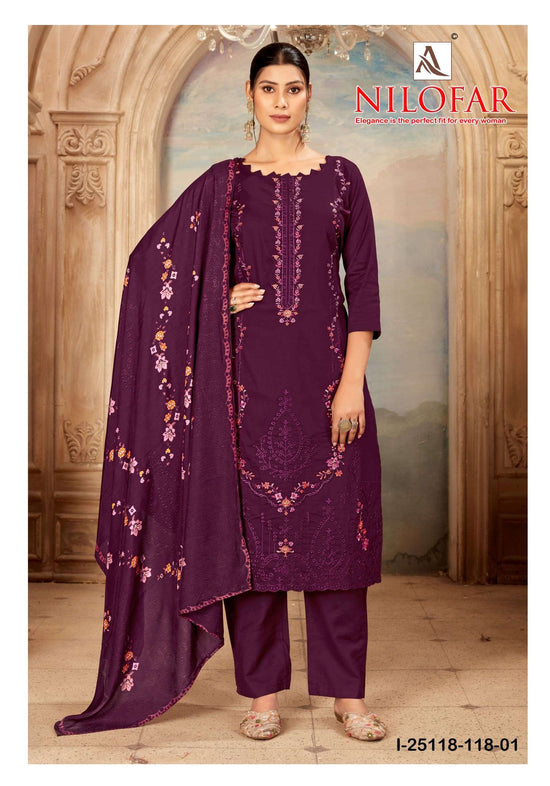 Alok Suit Nilofar Swarovski Dress Material