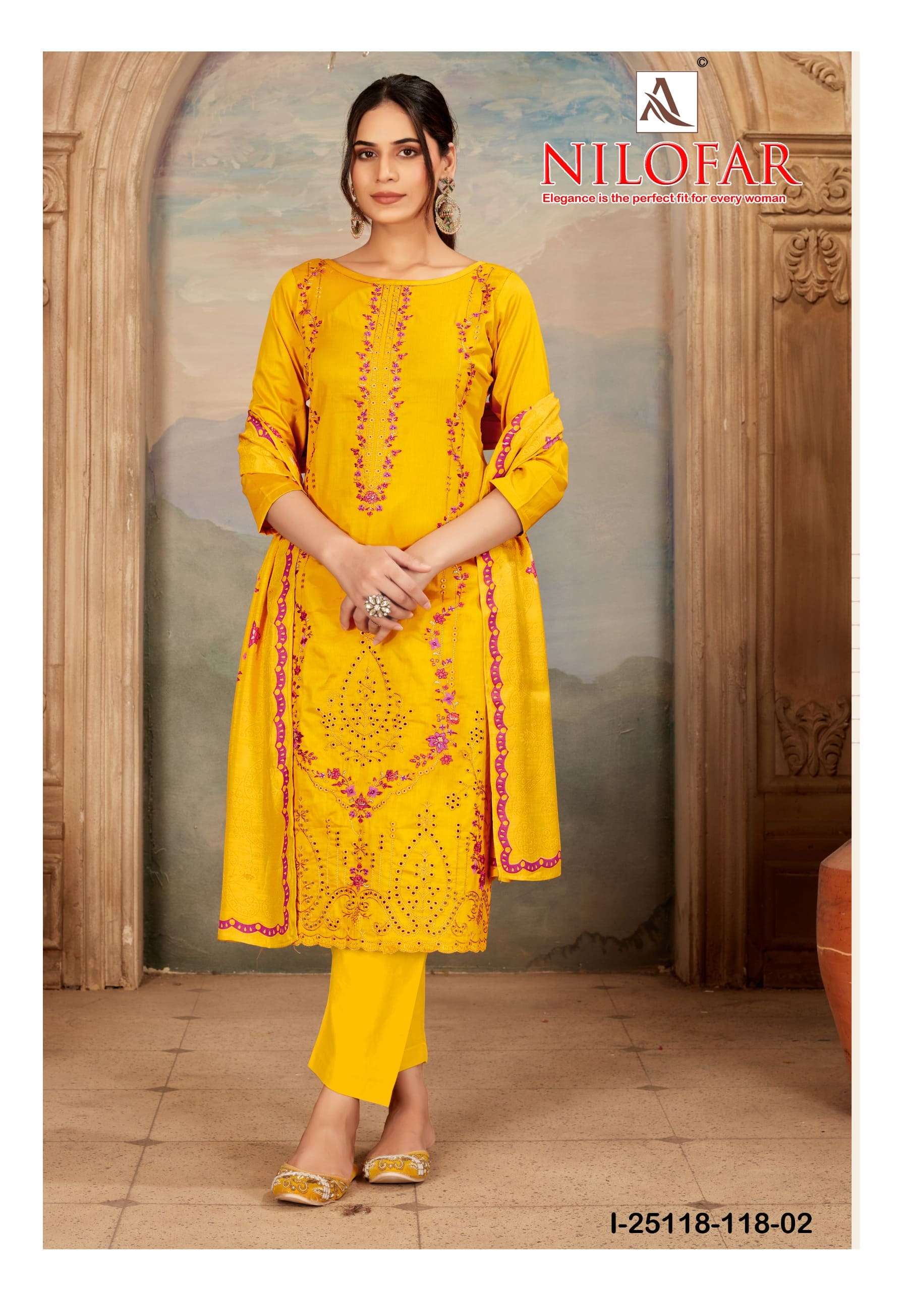 Alok Suit Nilofar Swarovski Dress Material