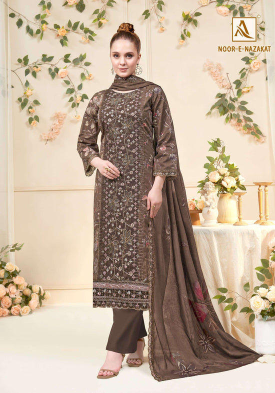 ALOK SUIT NOOR-E-NAZAKAT Cambric Cotton Pakistani Suit Set