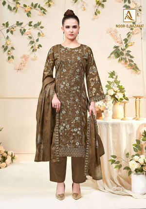 ALOK SUIT NOOR-E-NAZAKAT Cambric Cotton Pakistani Suit Set