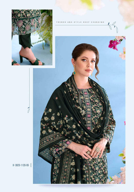Alok Suit Phulwari Pure Zam Embroidered Dress Material