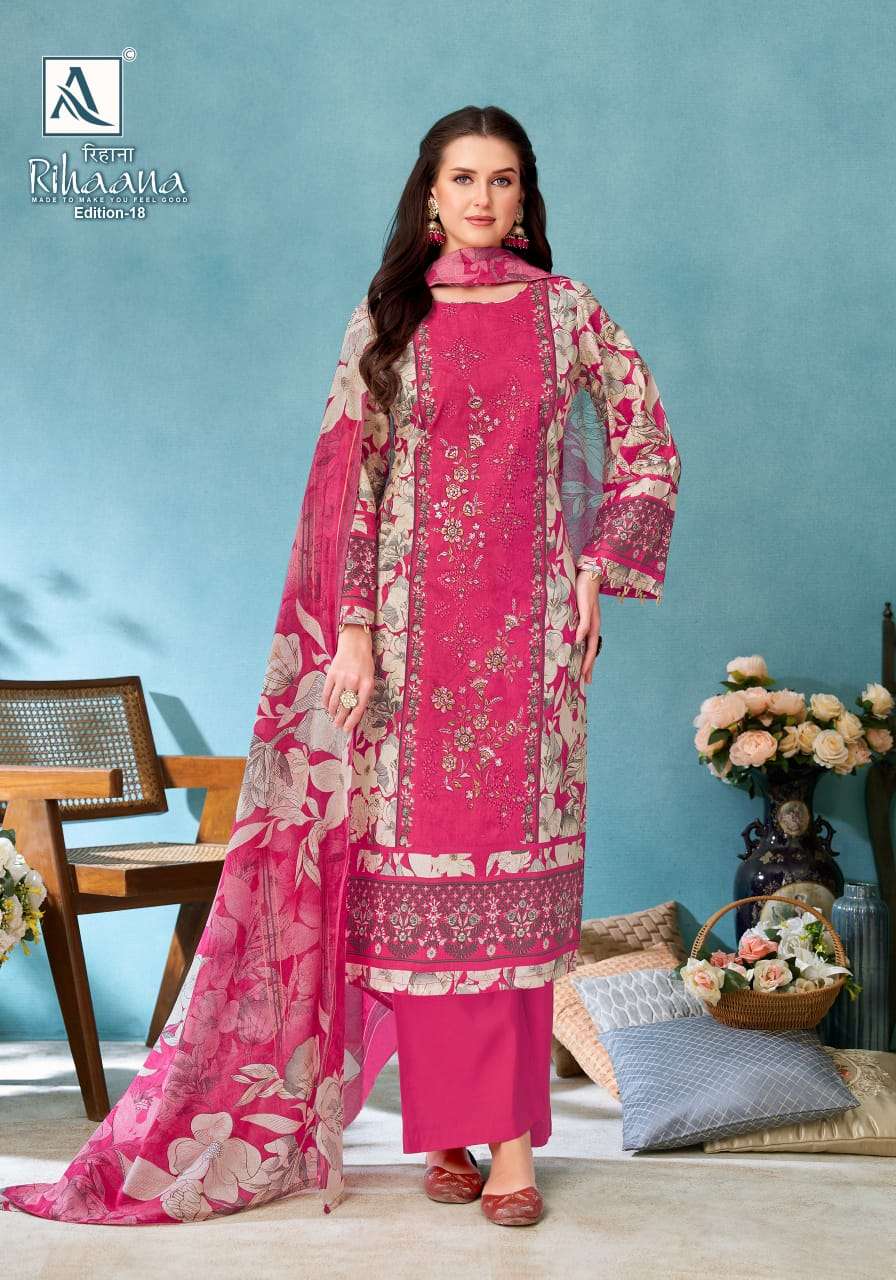ALOK Suit Rihaana Vol-18 Cambric Cotton Dress Material