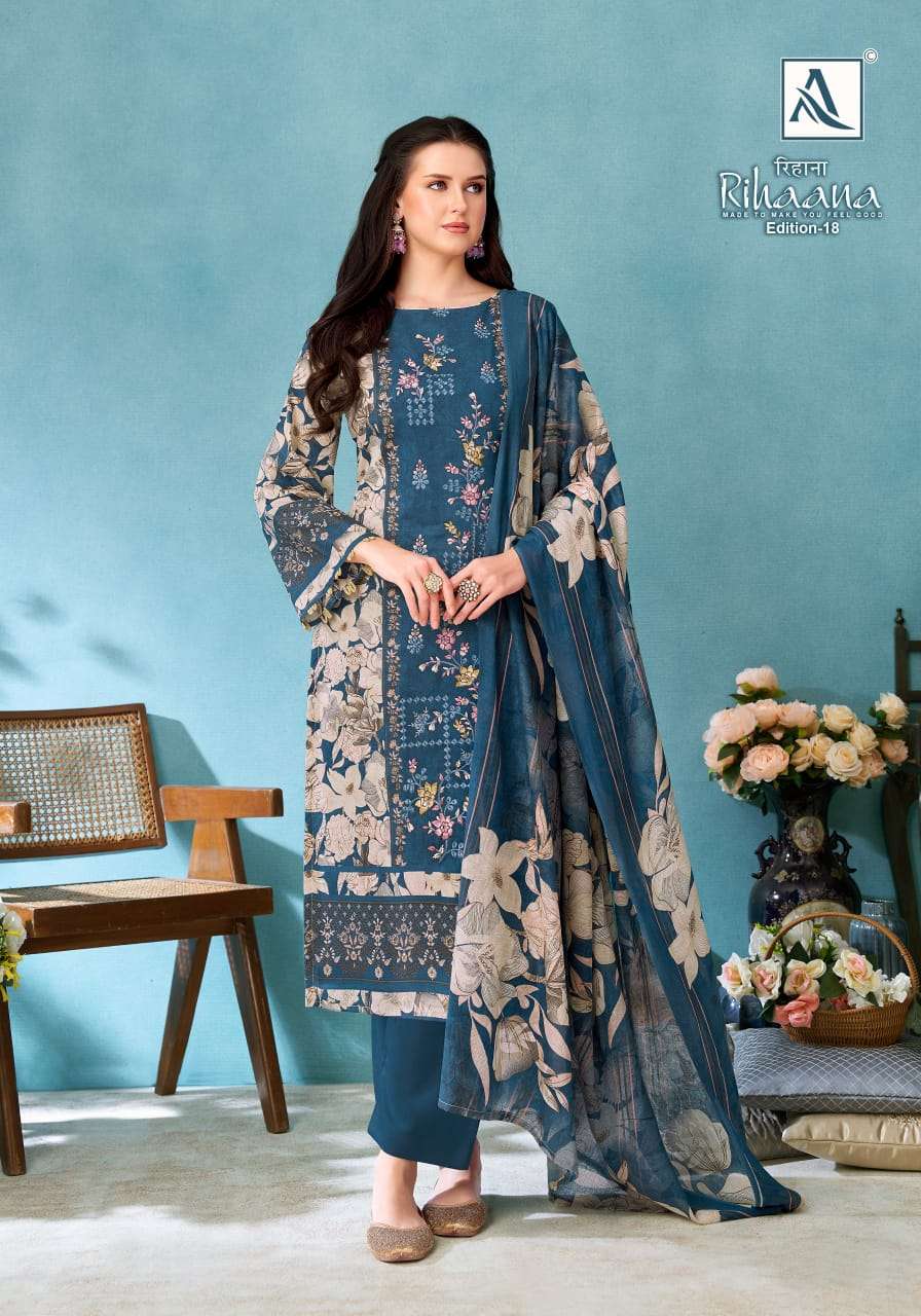 ALOK Suit Rihaana Vol-18 Cambric Cotton Dress Material