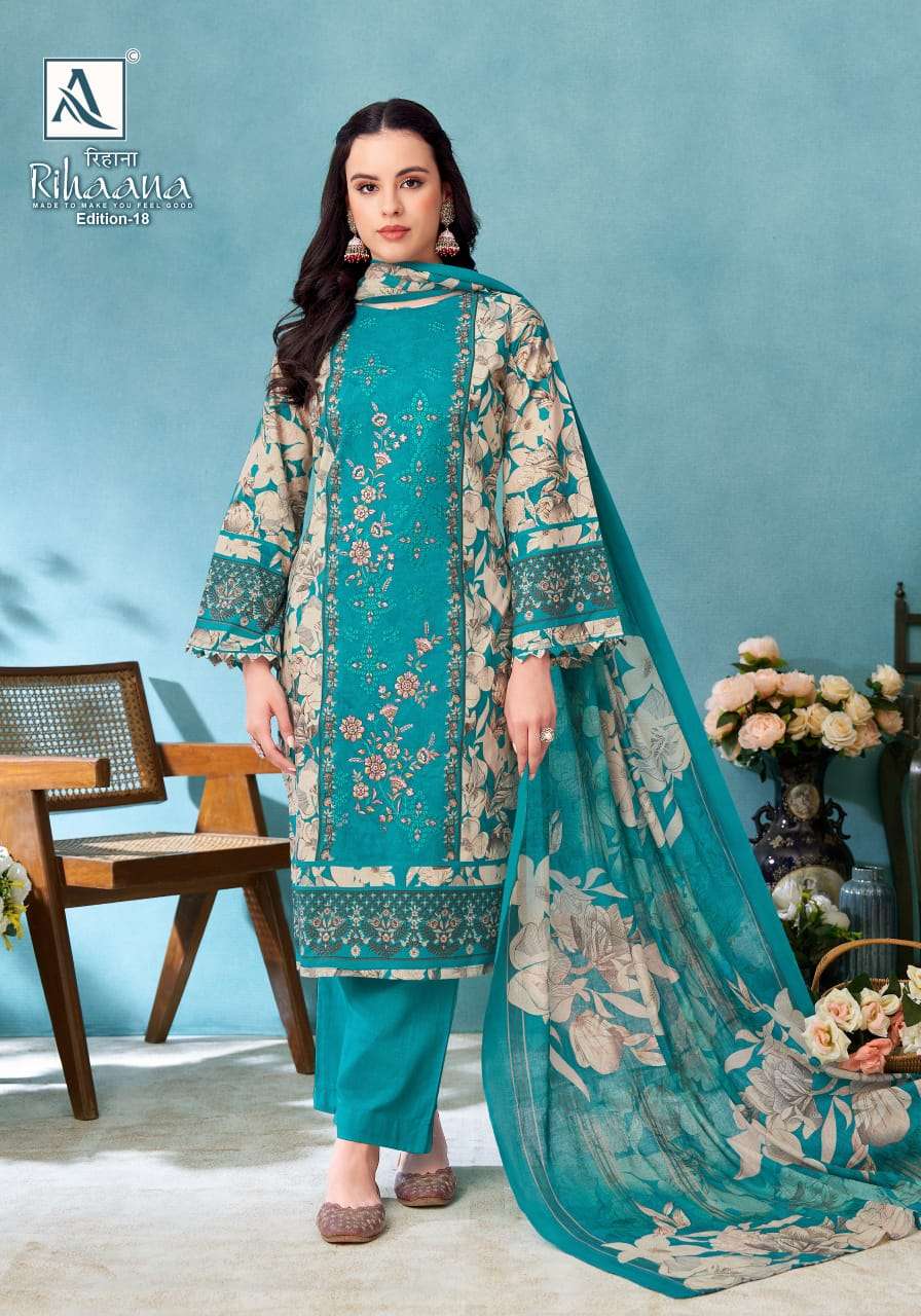 ALOK Suit Rihaana Vol-18 Cambric Cotton Dress Material