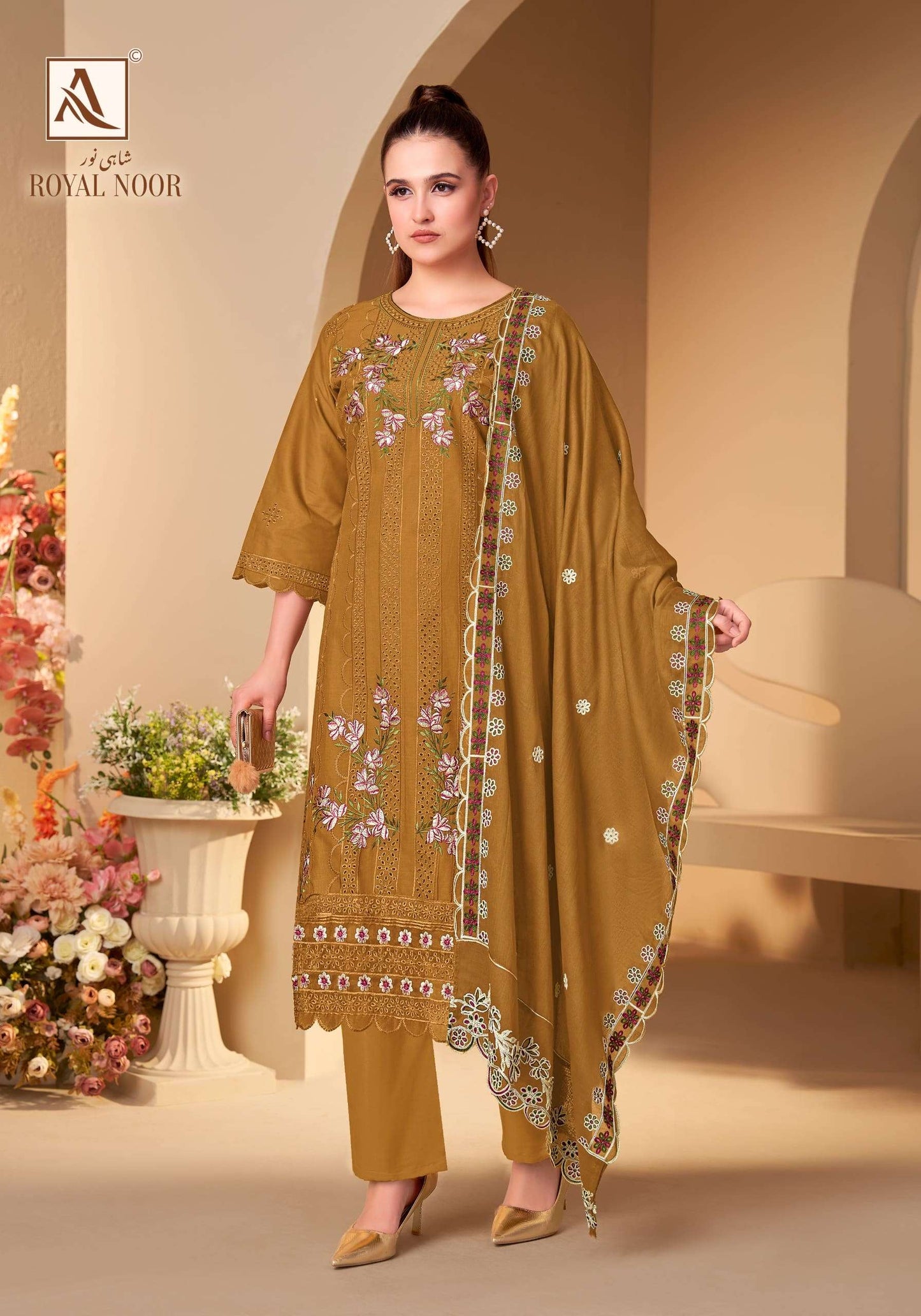 ALOK SUIT ROYAL NOOR Cambric Cotton Pakistani Suit Set
