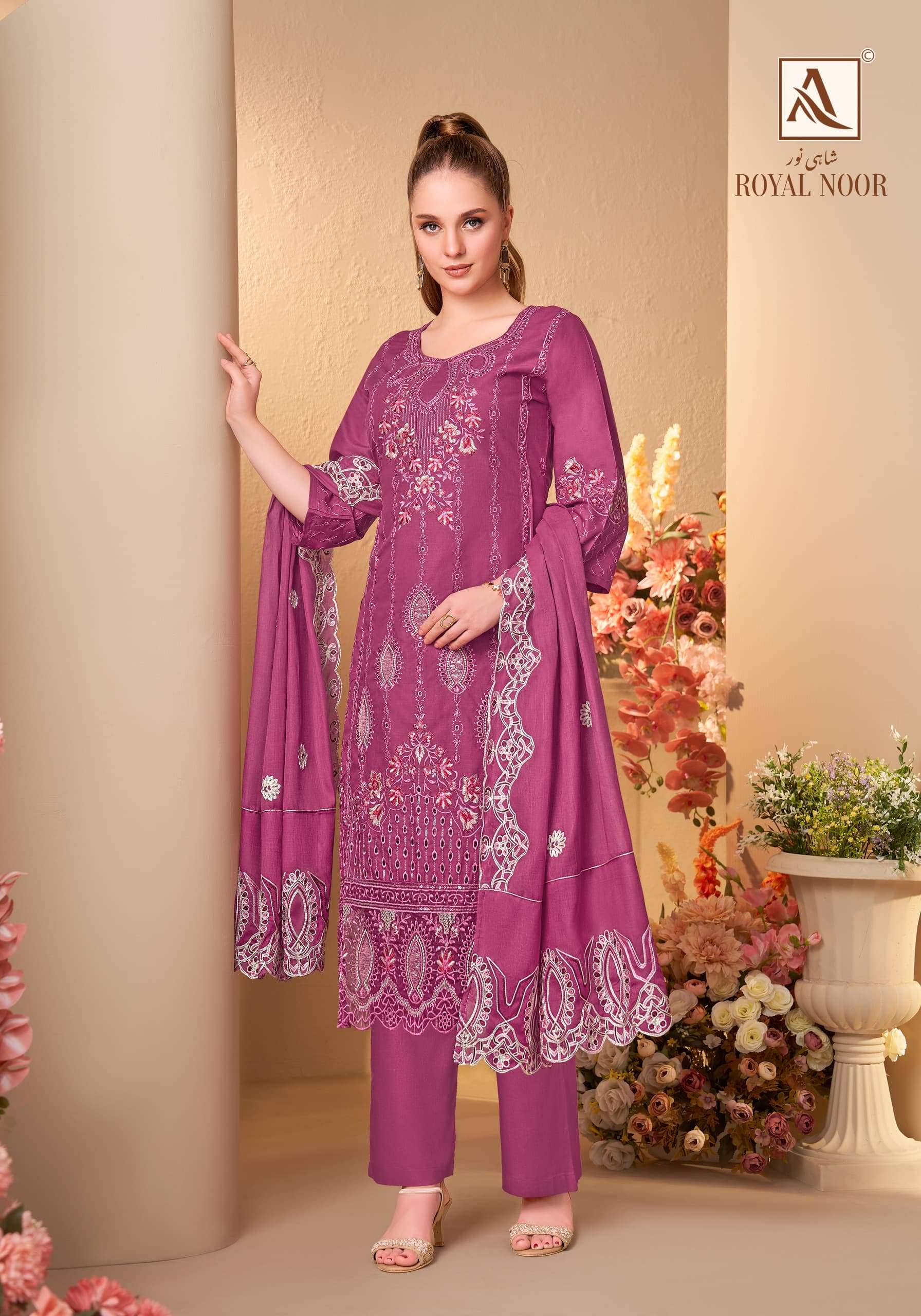 ALOK SUIT ROYAL NOOR Cambric Cotton Pakistani Suit Set