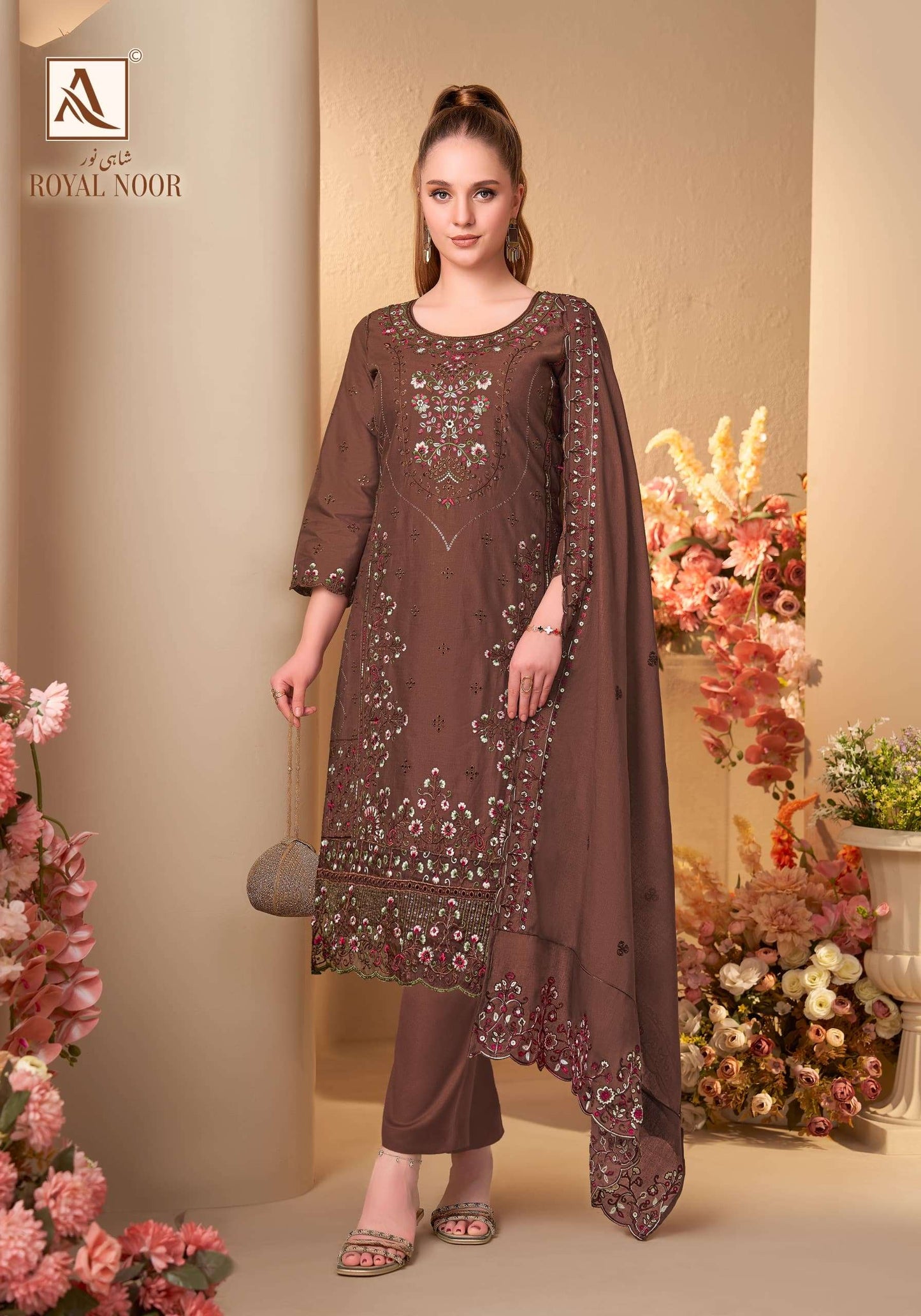 ALOK SUIT ROYAL NOOR Cambric Cotton Pakistani Suit Set