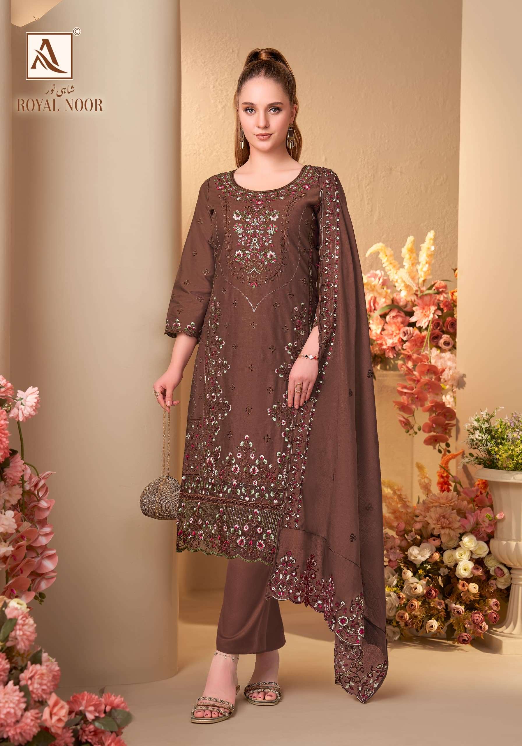 ALOK SUIT ROYAL NOOR Cambric Cotton Pakistani Suit Set