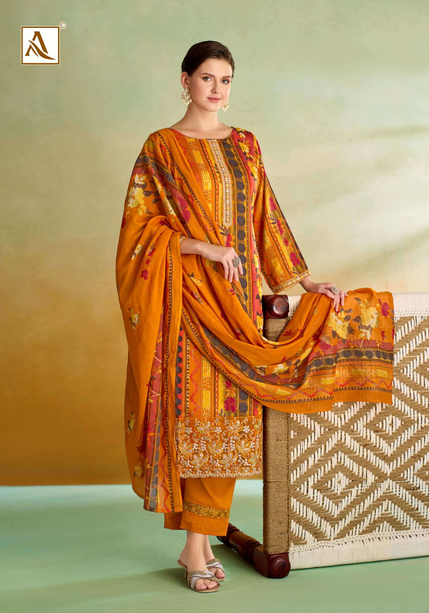 Alok Suit Sitara Night Zam Cotton Dress Material