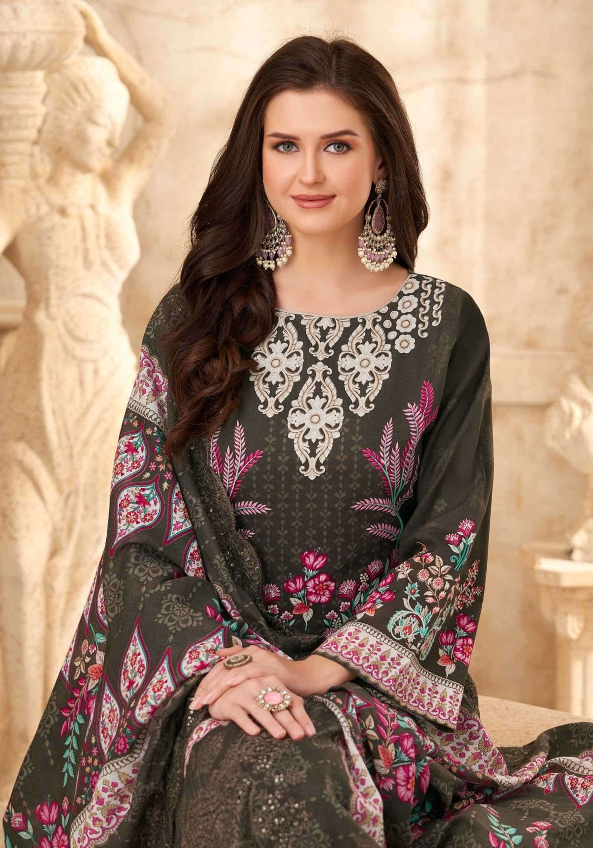 Alok Style E Begum Pure Cambric Cotton Dress Material - Amrah Wholesale