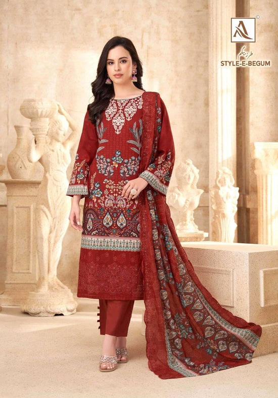 Alok Style E Begum Pure Cambric Cotton Dress Material - Amrah Wholesale