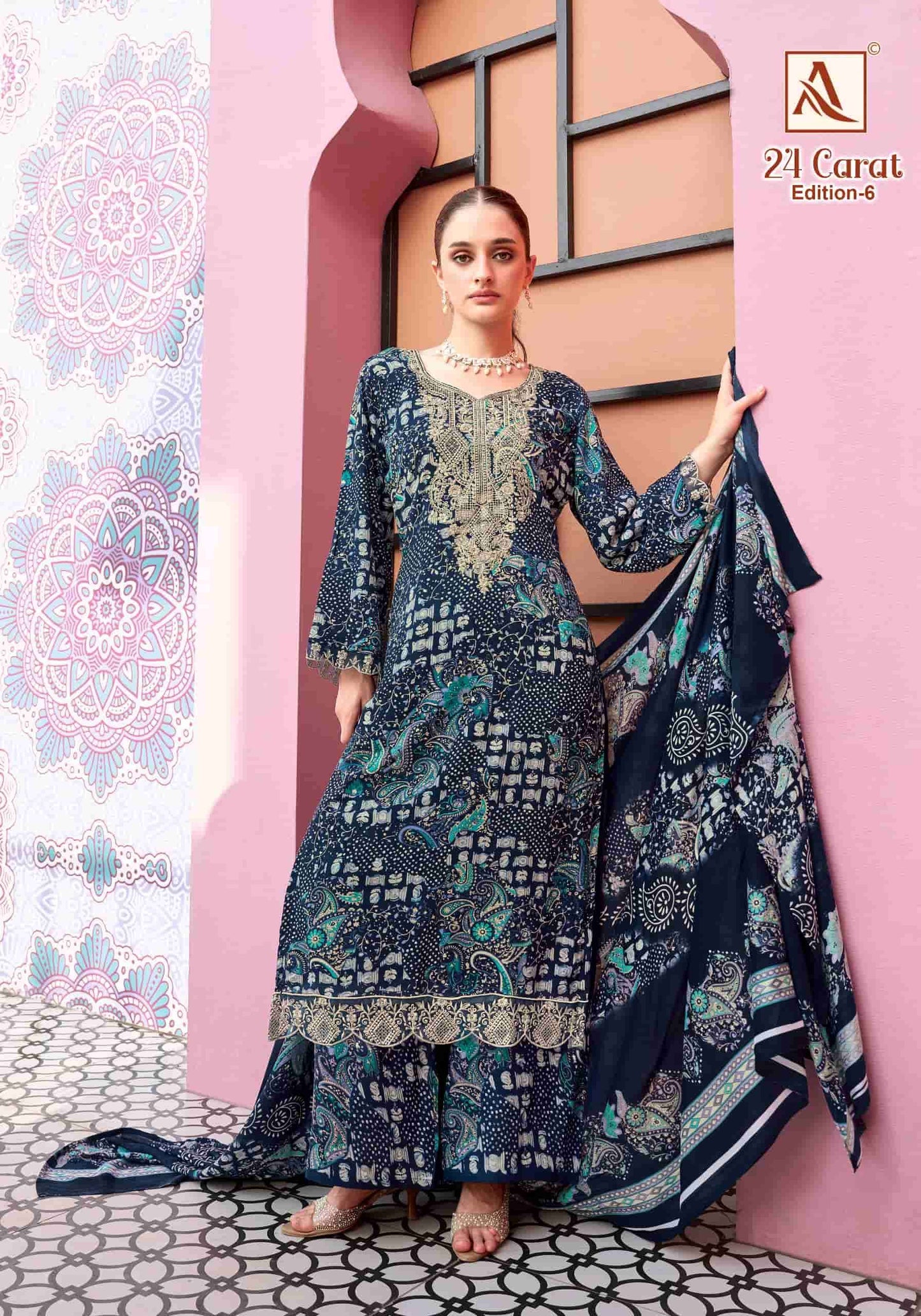Alok Suit 24 Carat Edition 6 Pure Viscose Rayon Designer Dress Material