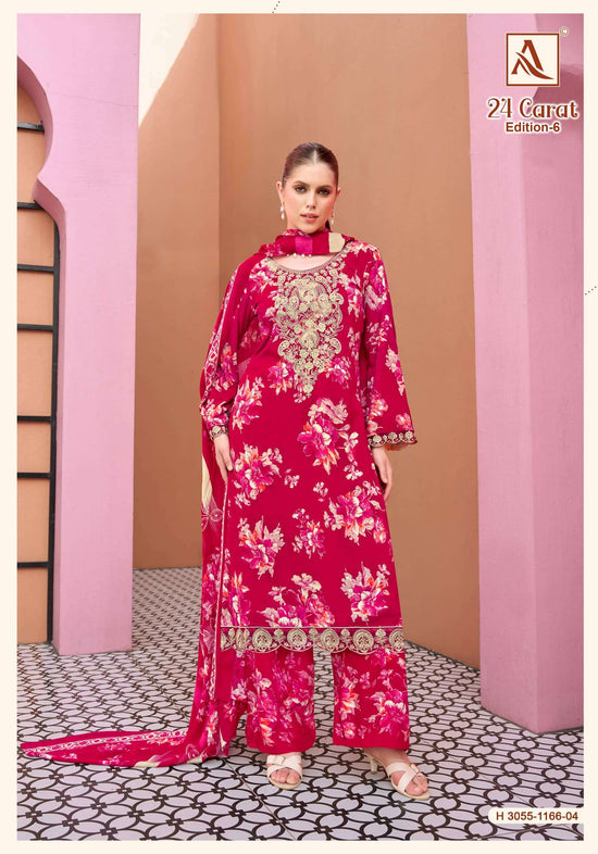 ALOK SUIT 24 CARAT VOL-6 Viscose Rayon Printed Semi Stitched Pakistani Suit Wholesale Surat