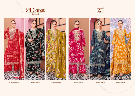 ALOK SUIT 24 CARAT VOL-6 Viscose Rayon Printed Semi Stitched Pakistani Suit Wholesale Surat
