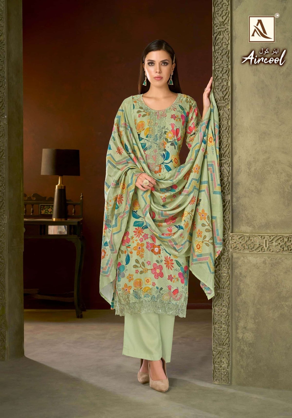 Alok Suit Aircool Pure Viscose Muslin Dress Material - Amrah Wholesale