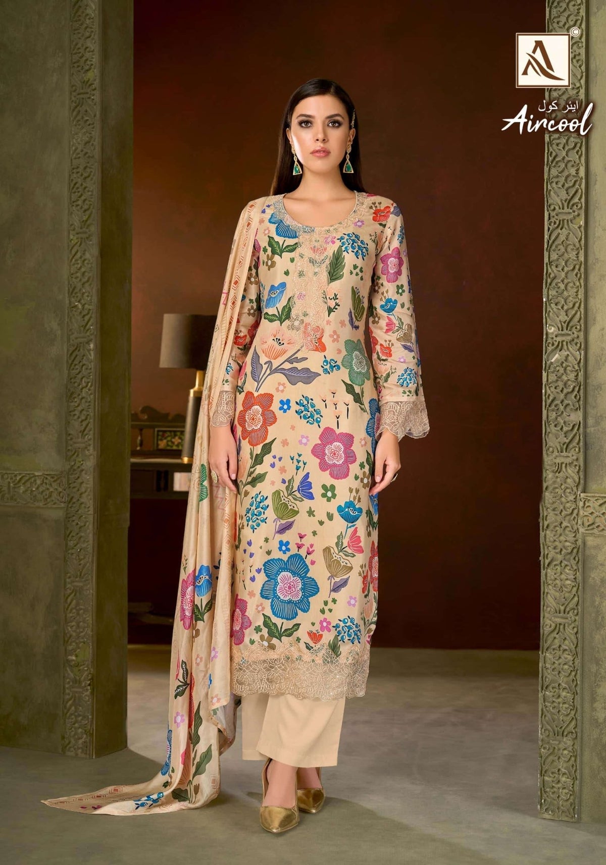 Alok Suit Aircool Pure Viscose Muslin Dress Material - Amrah Wholesale