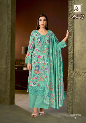 Alok Suit Aircool Pure Viscose Muslin Dress Material - Amrah Wholesale