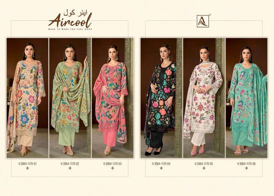 Alok Suit Aircool Pure Viscose Muslin Dress Material - Amrah Wholesale