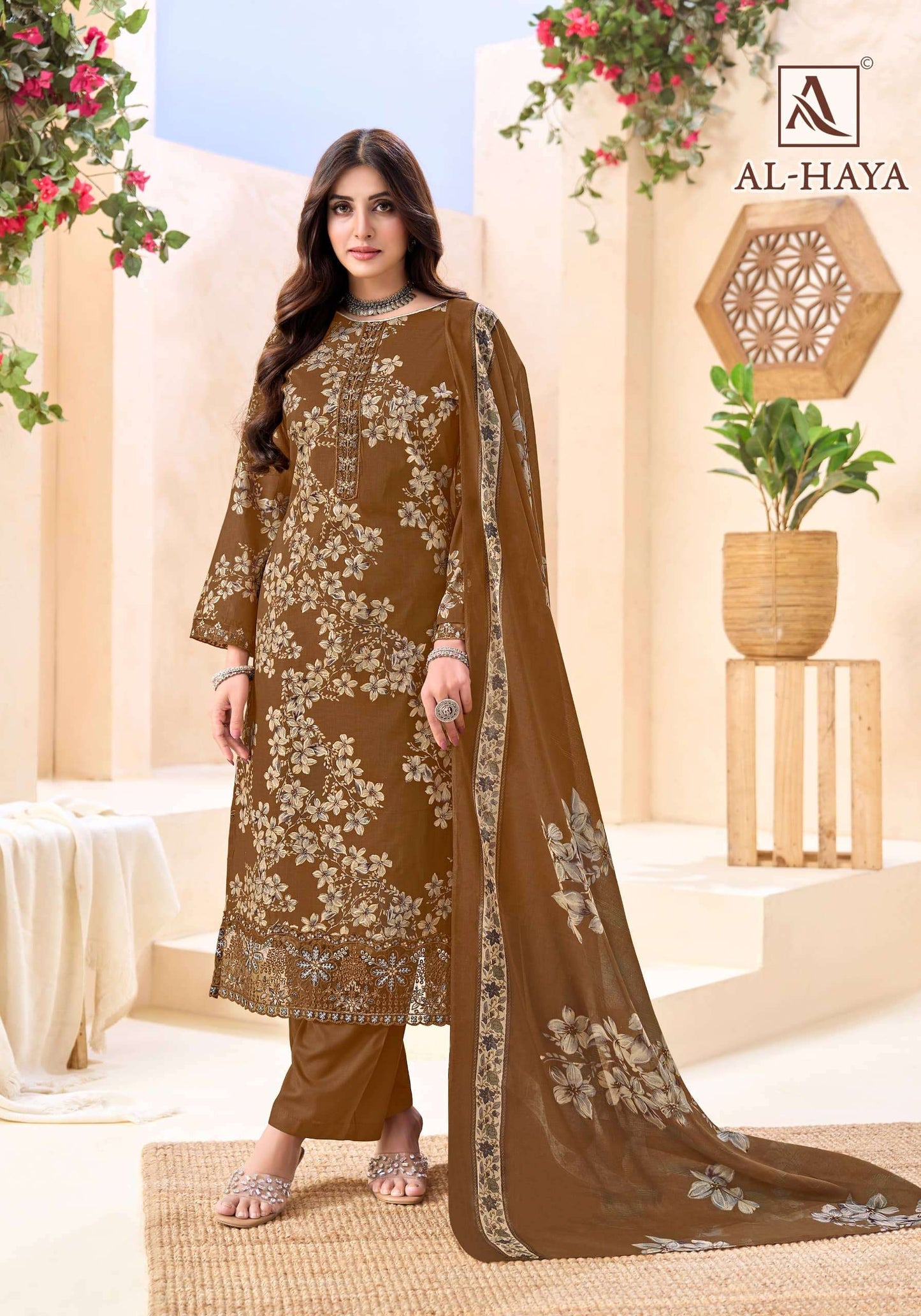 Alok Suit Al-Haya Cambric Cotton Pakistani Suit