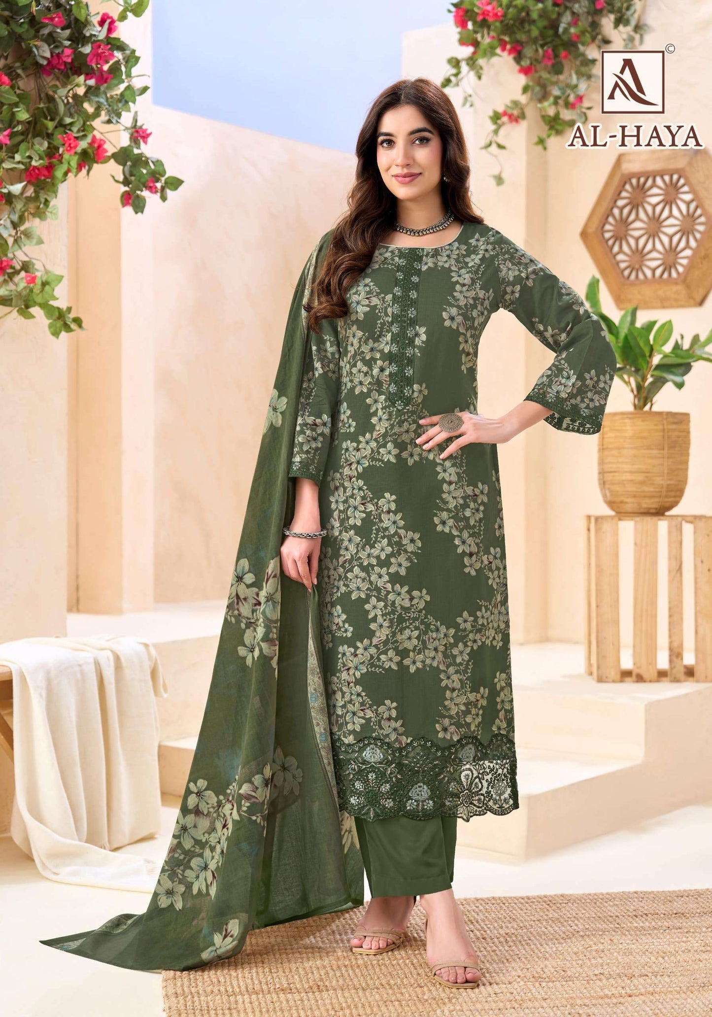 Alok Suit Al-Haya Cambric Cotton Pakistani Suit