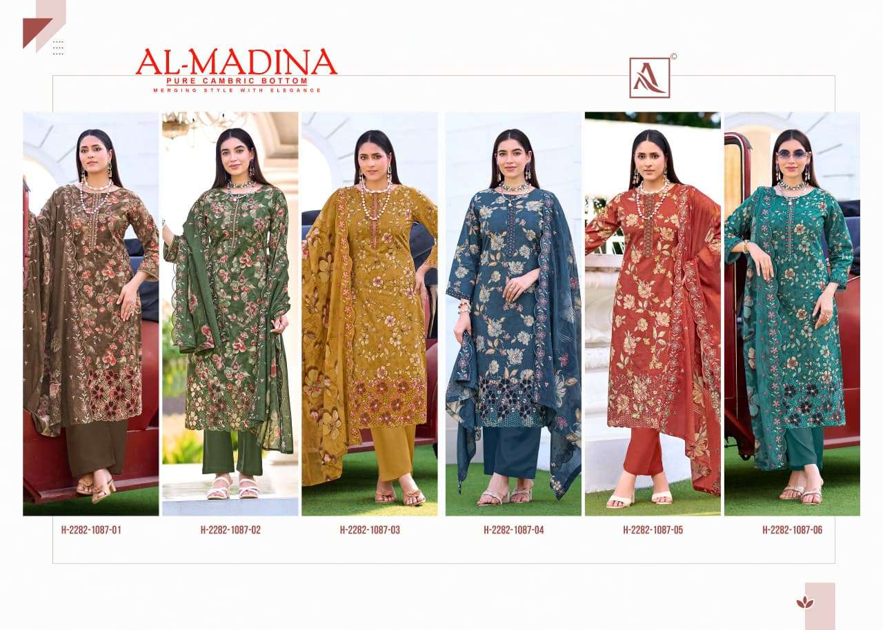 ALOK SUIT AL - MADINA Cambric Cotton Pakistani Suit - Amrah Wholesale