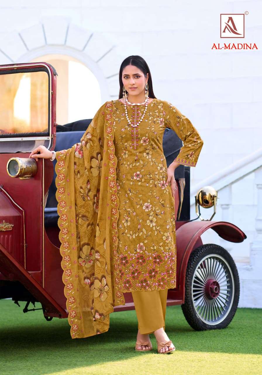 ALOK SUIT AL - MADINA Cambric Cotton Pakistani Suit - Amrah Wholesale