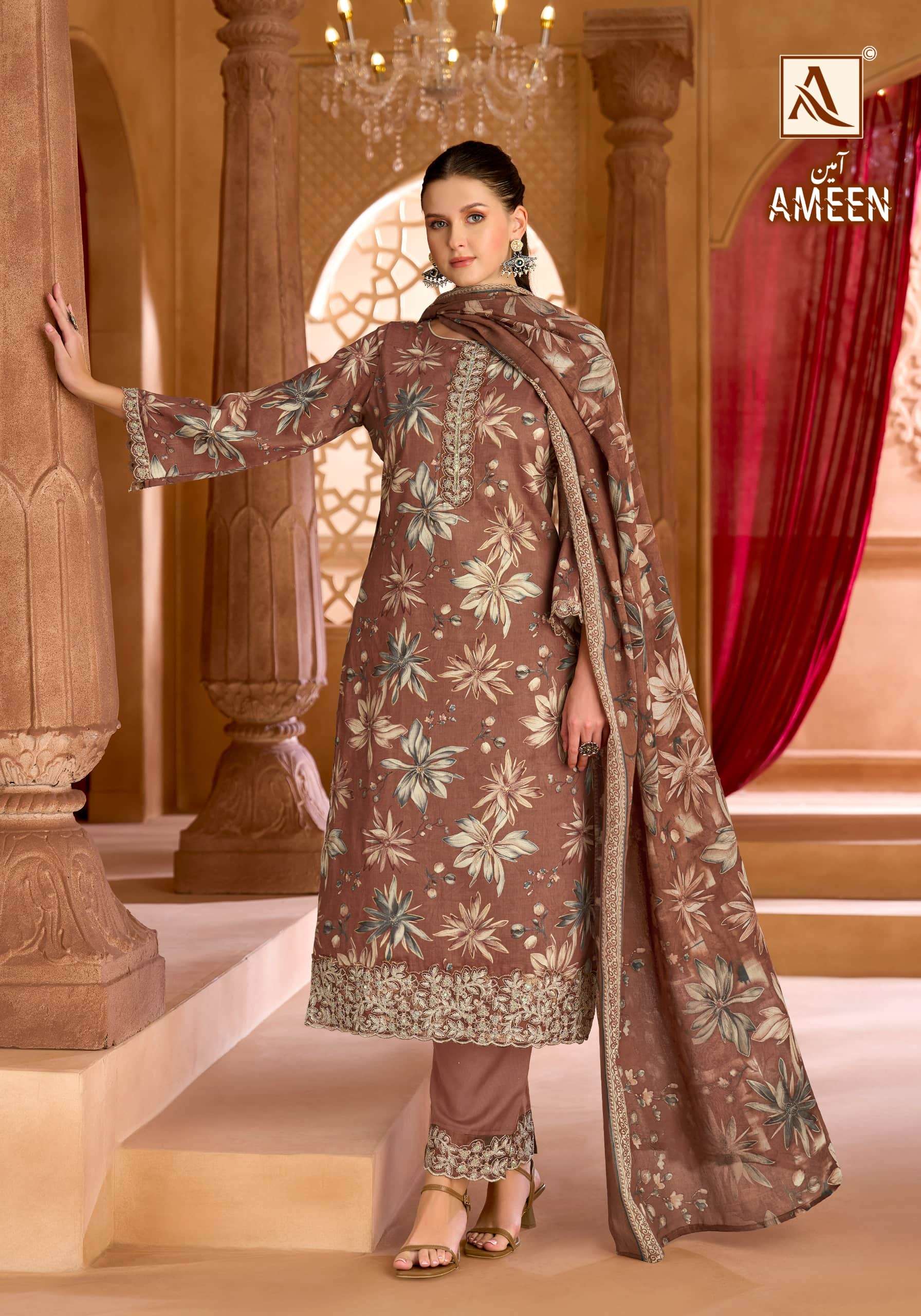 ALOK SUIT AMEEN Cotton Printed Pakistani Suit Set