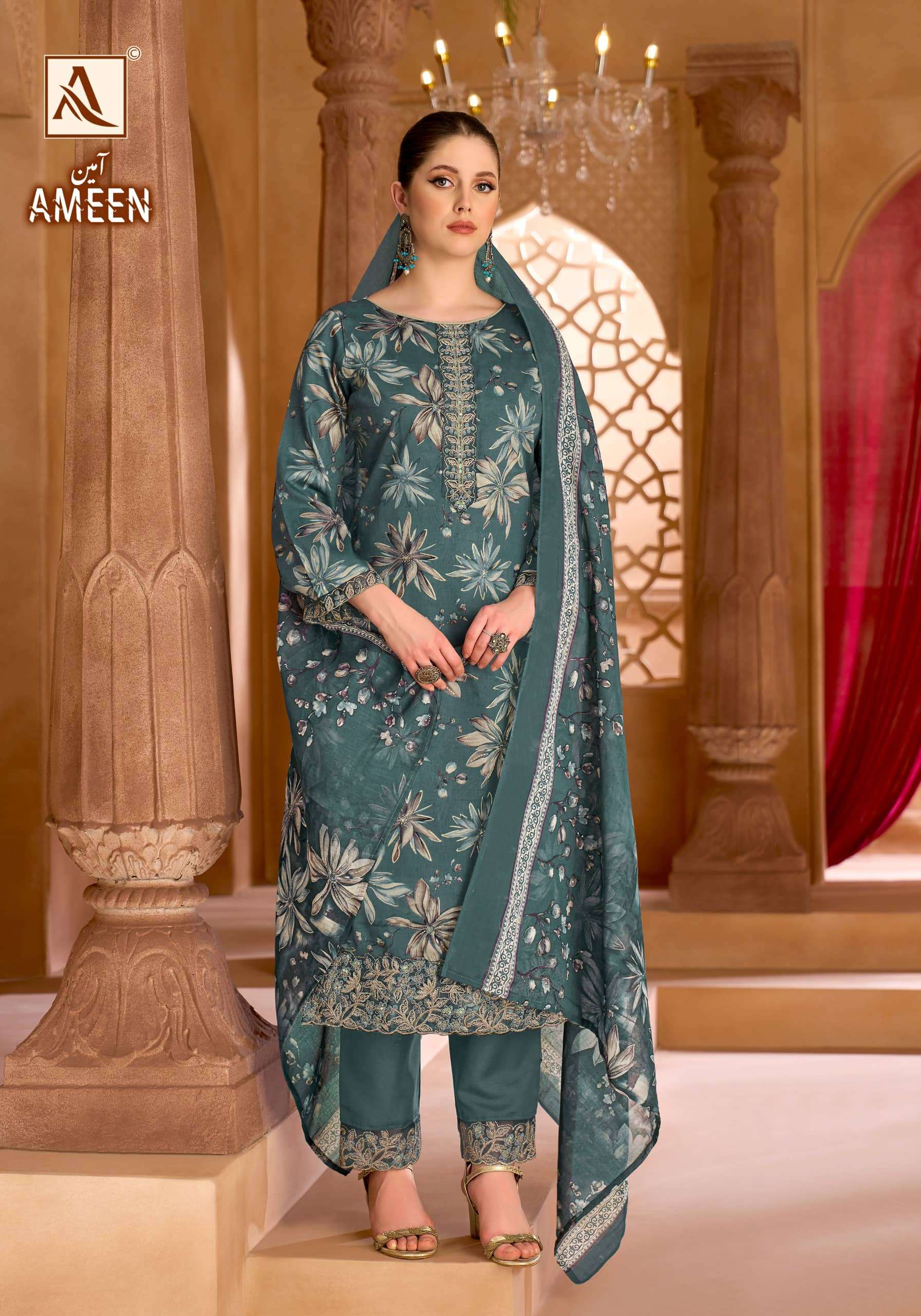 ALOK SUIT AMEEN Cotton Printed Pakistani Suit Set