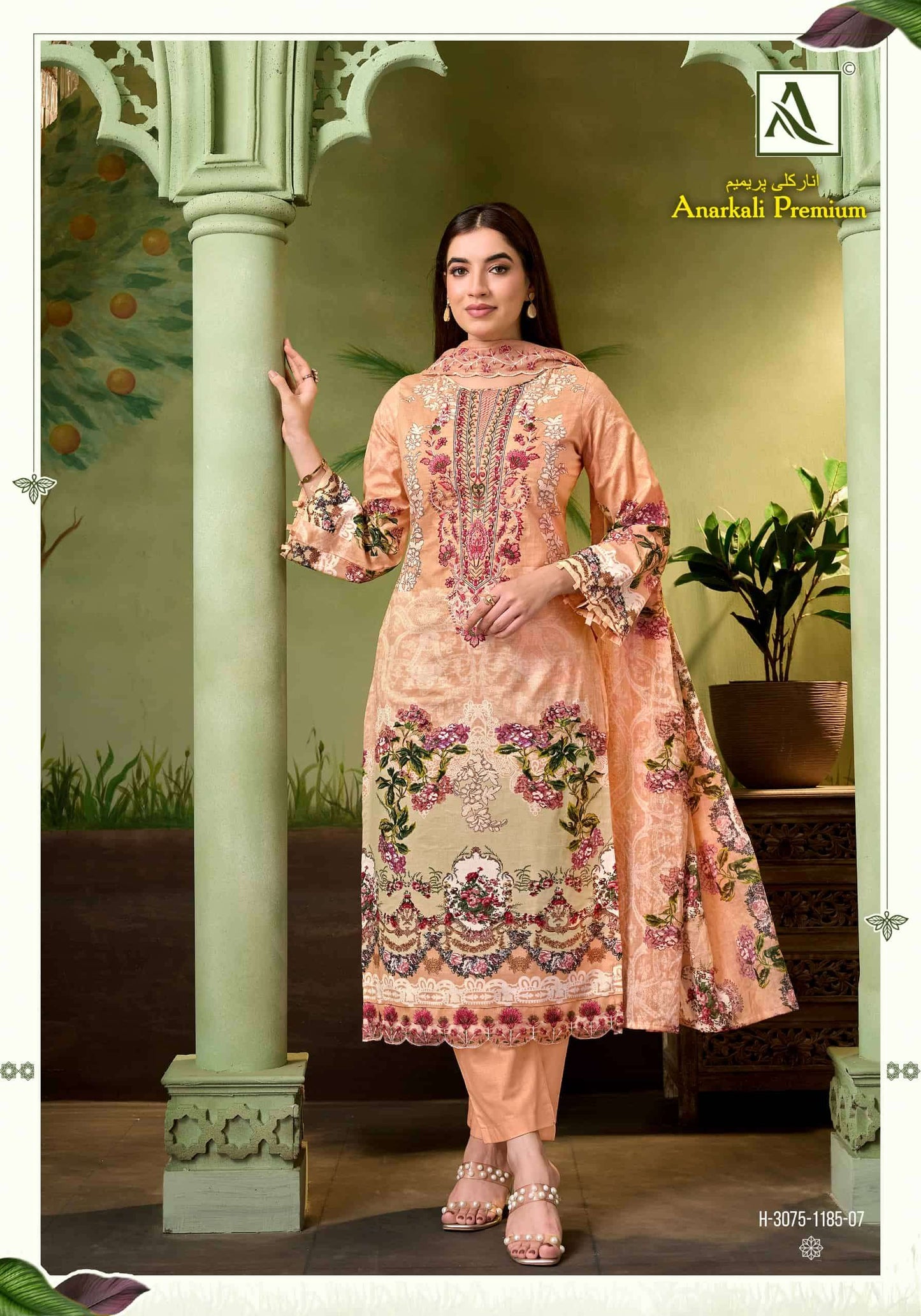 Alok Suit Anarkali Premium Cambric Cotton Dress Material Wholesale
