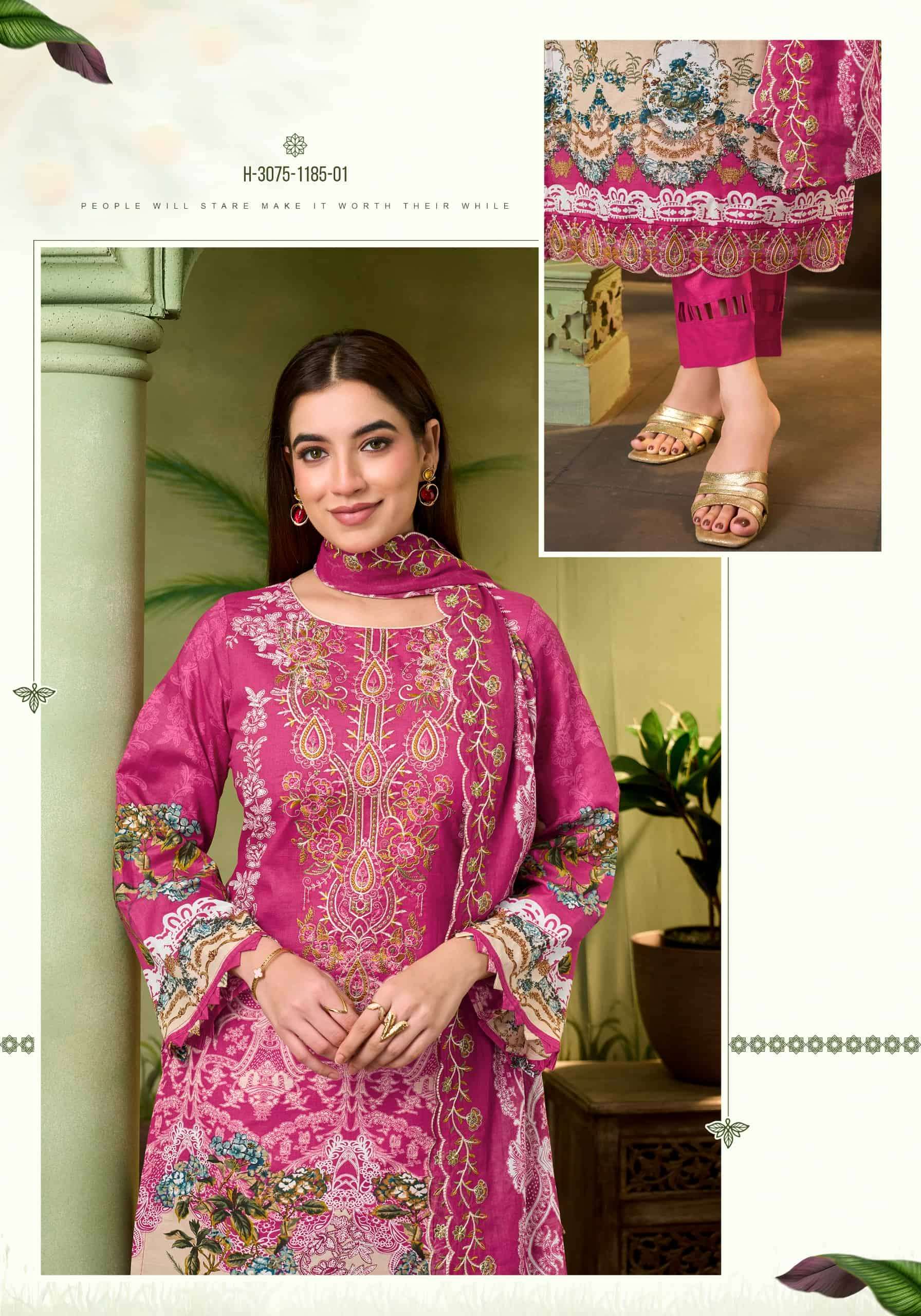 Alok Suit Anarkali Premium Cambric Cotton Dress Material Wholesale