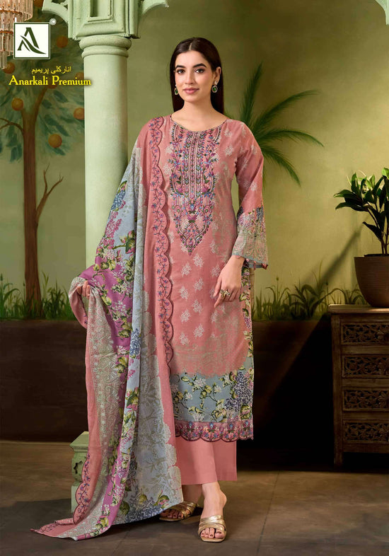 Alok Suit Anarkali Premium Cambric Cotton Dress Material Wholesale