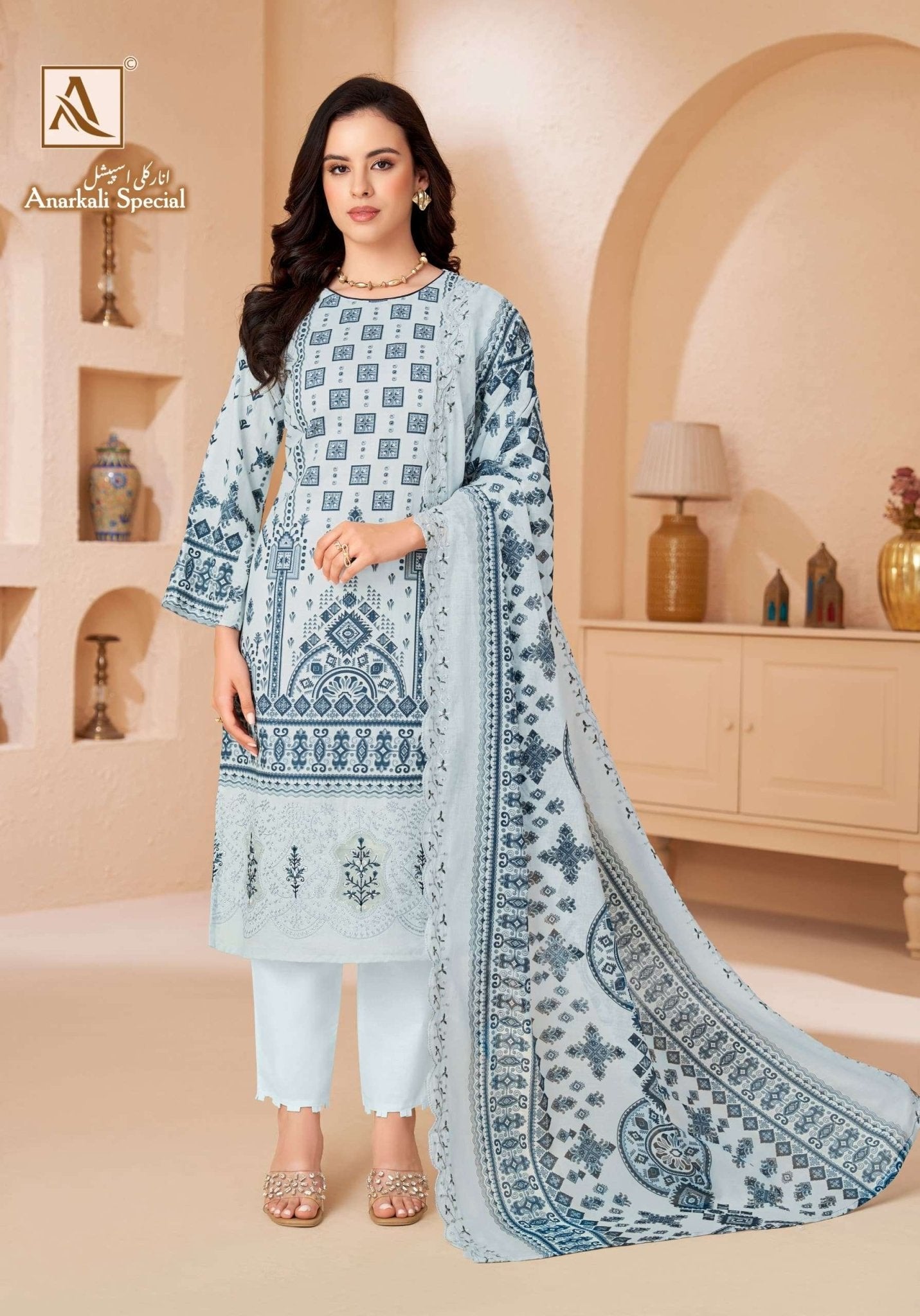Alok Suit Anarkali Special Cambric Cotton Dress Material - Amrah Wholesale