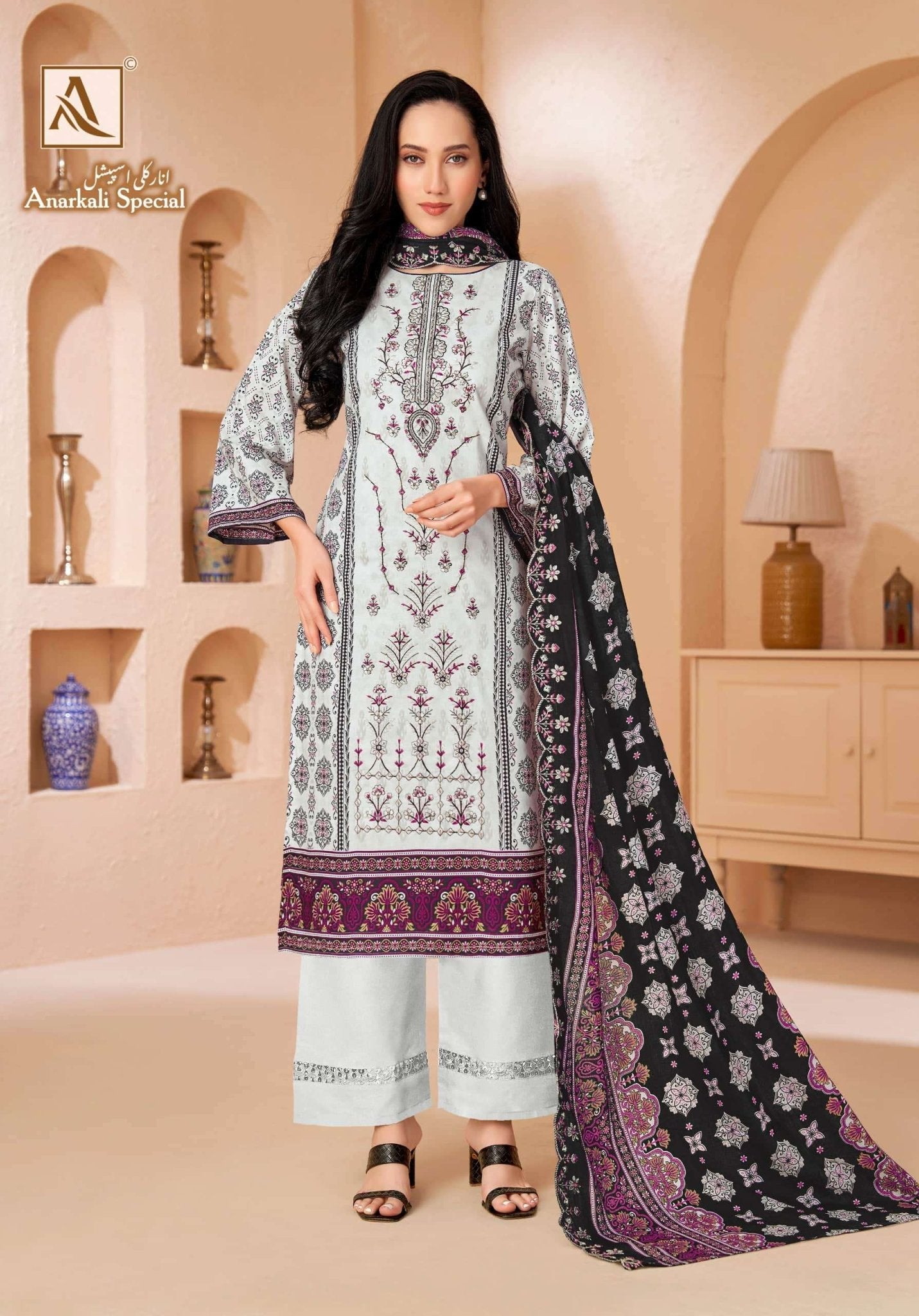 Alok Suit Anarkali Special Cambric Cotton Dress Material - Amrah Wholesale