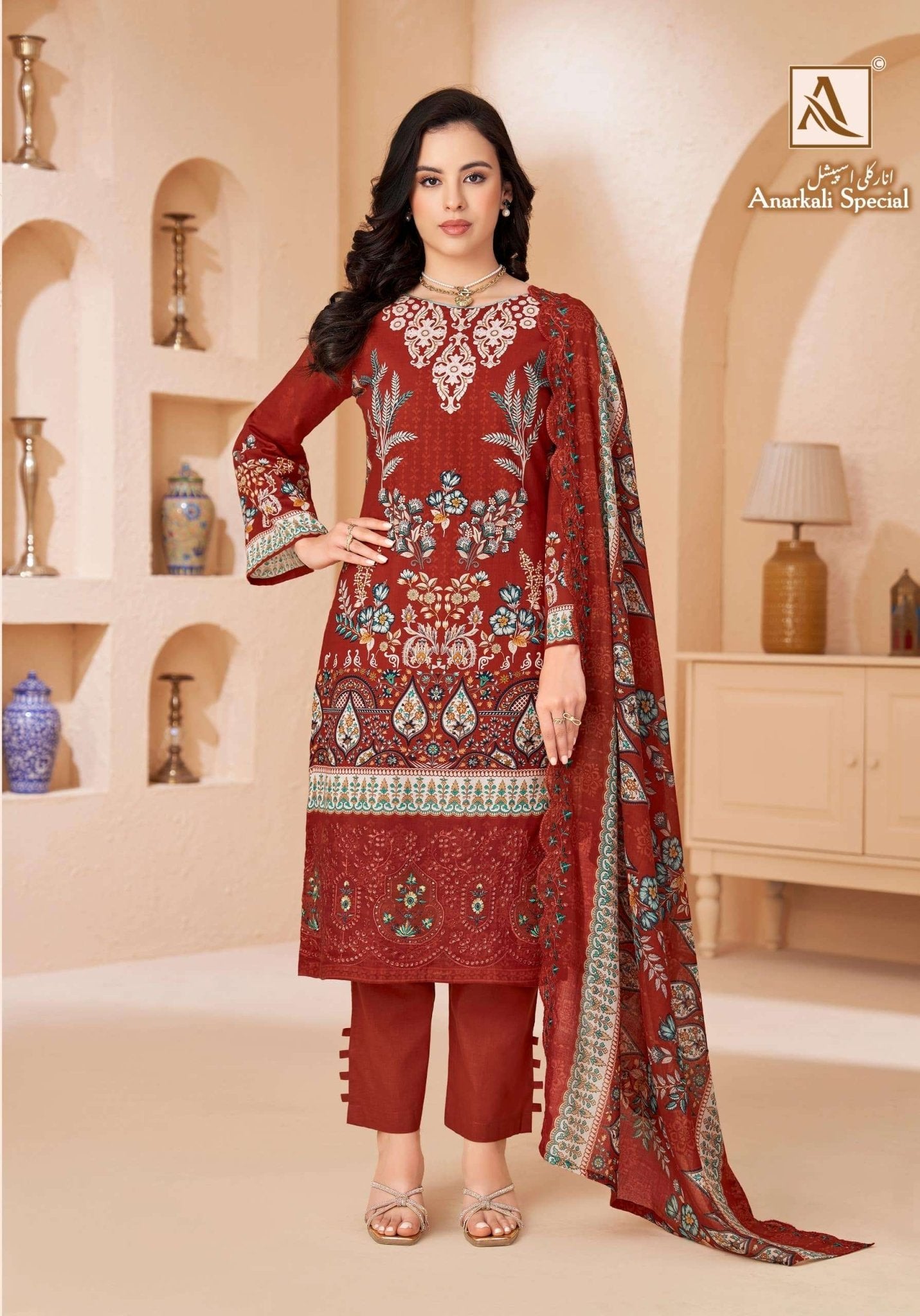 Alok Suit Anarkali Special Cambric Cotton Dress Material - Amrah Wholesale